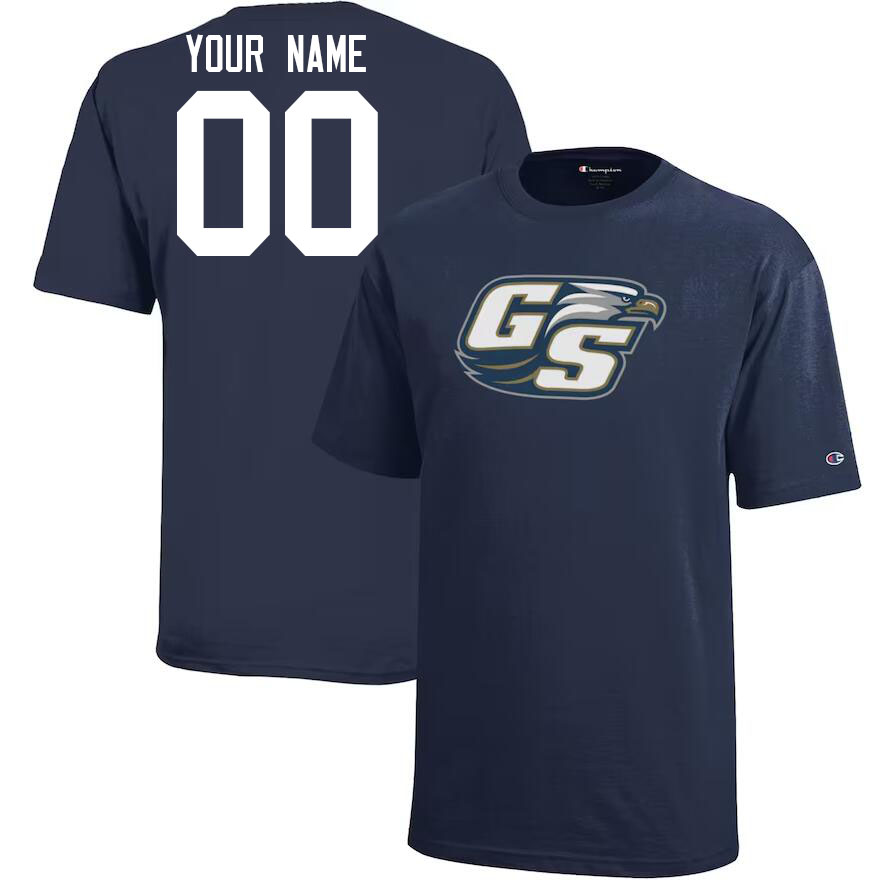 Custom Georgia Southern Eagles Name And Number Tshirts-Navy